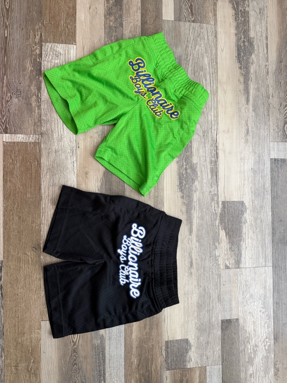 Billionaire Boys Club Kids' Mesh Shorts in Neon Green & Black